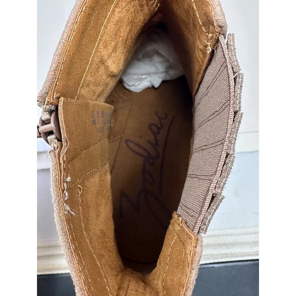 Zodiac Lucinda Tan Zip Faux Suede Heal Ankle Booties Women's Sz 10 M Boots Z3